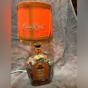 Handmade Crown Royal Peach Lamp